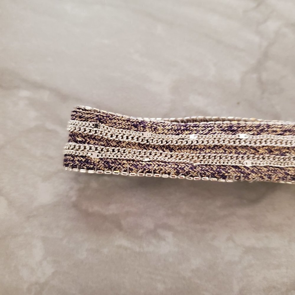 ✨ Stella and Dot Ribbon Fabric Chain Statement Choker Necklace ✨ - Picture 3 of 15
